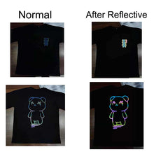 Load image into Gallery viewer, Cartoon Bear Print Reflective Rainbow T
